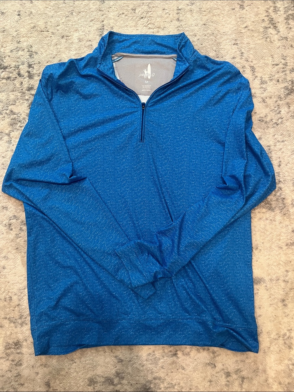 johnnie-O Men's Blue Quarter-Zip Long Sleeve Shirt